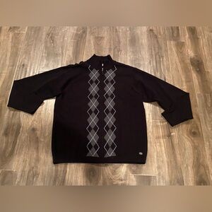 VTG black Izod full zip-up sweater size medium